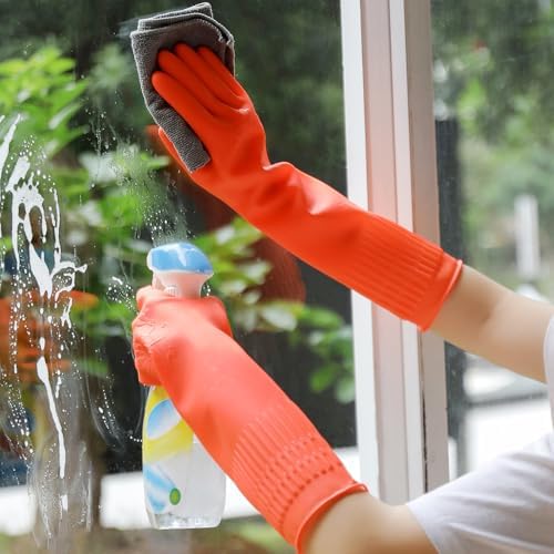 Premium Long Rubber Gloves for Kitchen Home Cleaning