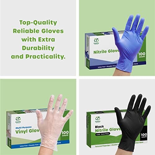 Comfy Package Synthetic Vinyl Blend Disposable Gloves