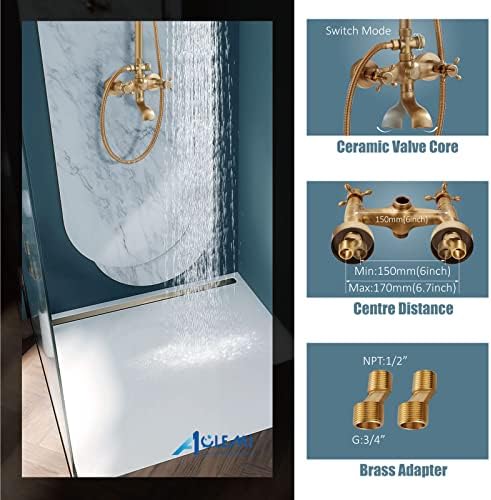 Aolemi Antique Brass Exposed Shower Faucet Set