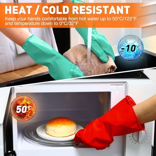 AmazonBasics 30 Pair Reusable Kitchen Rubber Gloves