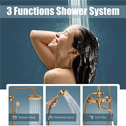 Aolemi Antique Brass Exposed Shower Faucet Set