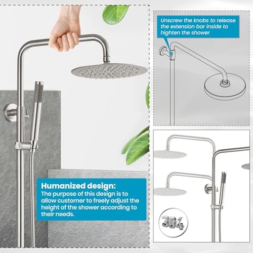 Sturdy Outdoor Shower Combo with Rainfall Handheld Spray