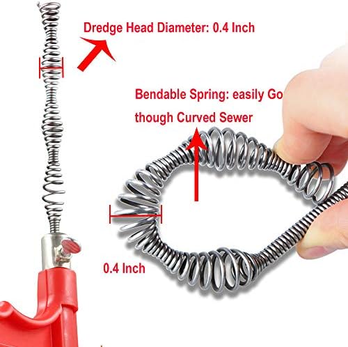AUSAYE 25 Feet Durable Steel Plumbing Snake for Home Cleaning