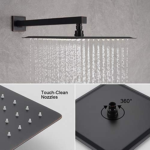 Iriber Oil Rubbed Bronze 12-inch Square Rain Showers Complete Faucet System