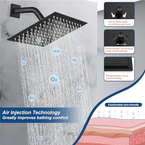 Midanya Rain Shower System Wall Mount for Bathroom