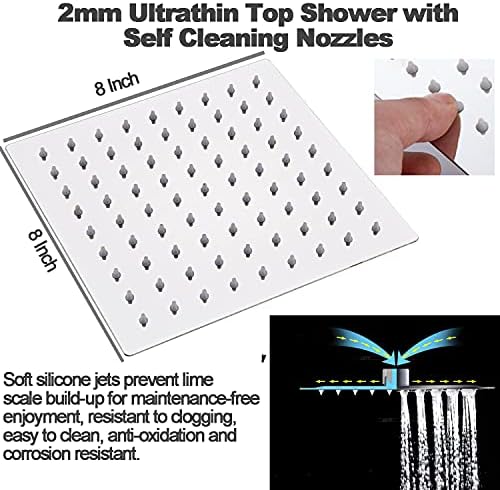 iMeshbean Stainless Steel Silver Shower Faucet Set Wall Mount Triple Function