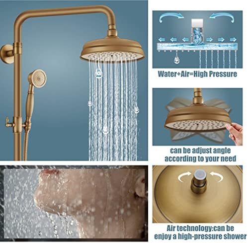Aolemi Antique Brass Exposed Shower Faucet Set