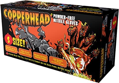Copperhead HD Orange Nitrile Gloves