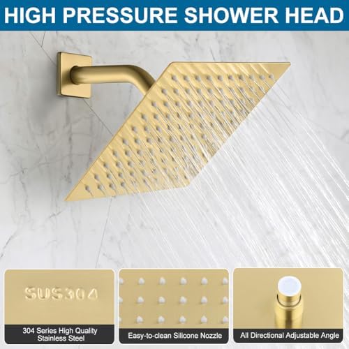 Luxury Brushed Gold Bathroom Shower System