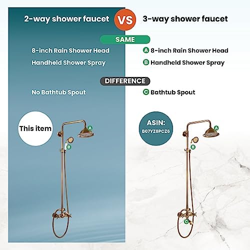 Luxury antique brass rainfall shower head for bathroom - waterproof durable