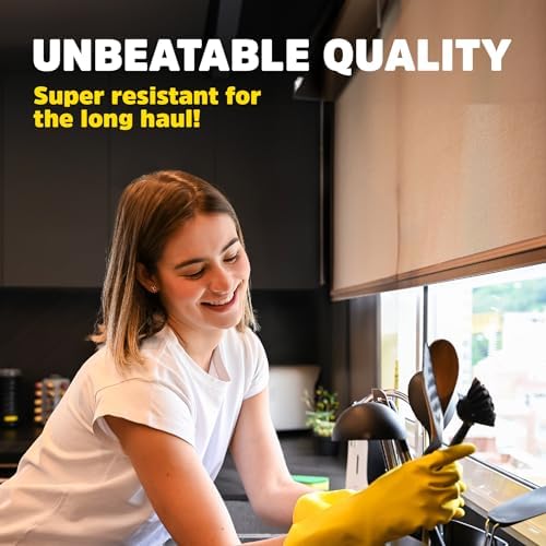 FOBLY Medium Rubber Cleaning Gloves 3 Pairs
