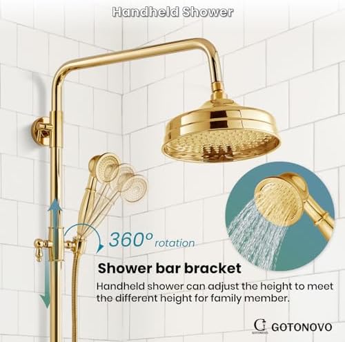 Elegant Gold-Plated Exposed Shower Faucet Set