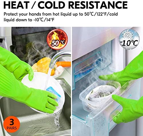 Vgo 3-Pair Dishwashing Gloves Essential Protection for Kitchen Beyond
