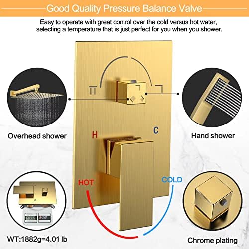 Luxury 12-inch Rain shower with Weber spray for Bathroom