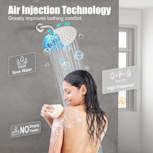 Stainless Steel Round Shower Head Set with NPT Male Valve