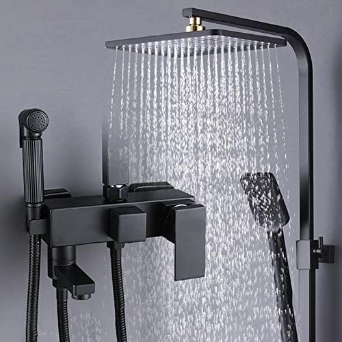 High Pressure Rainfall Showerhead and Handheld Spray - Matte Black