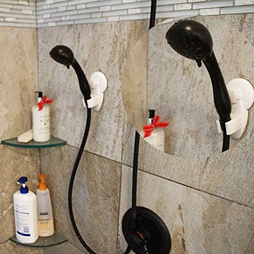 Non-Rotating Handled Shower Bracket with Suction Cup Mount - No Drilling Required