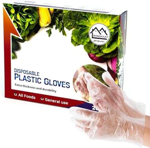 Winsharp Plastic Food Safe Gloves Kitchen Gloves for Storage Cooking