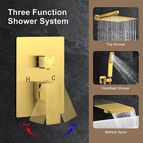 JOMEOO 10-inch Gold Series - 3-in-1 Faucet Set