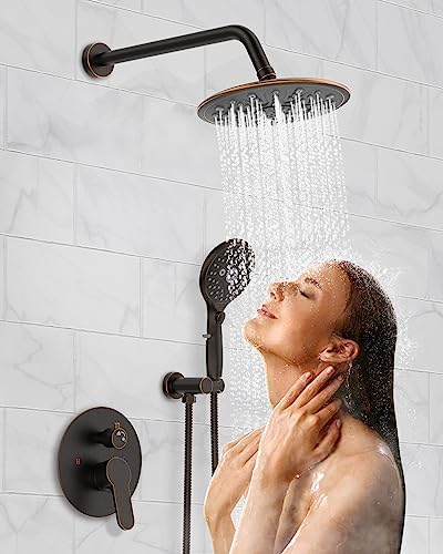 SunCleanse - Showers Set - Oil-Rubbed Bronze - 7-Setting Spray - Rain Shower Head
