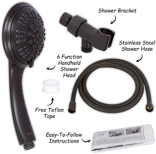 Aqua Elegante 6-Function Handheld Shower Head Kit