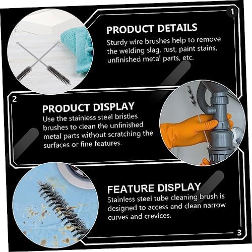 Amosfun Flexible Handle Brush Set 6pcs Stainless Steel Drain Cleaning Tool