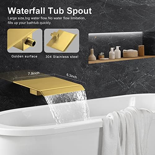 JOMEOO 10-inch Gold Series - 3-in-1 Faucet Set