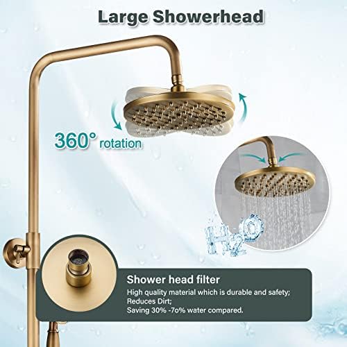 Customizable antique brass bathroom shower faucet system set