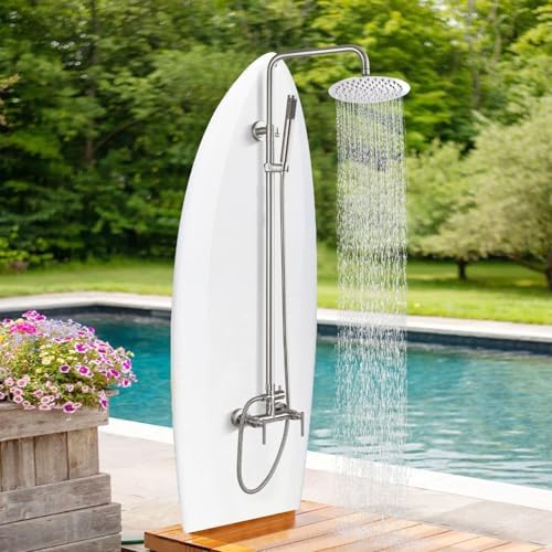 Sturdy Outdoor Shower Combo with Rainfall Handheld Spray