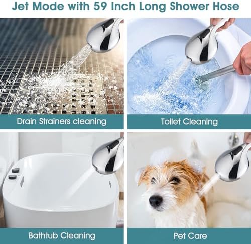 Upgrade Power with 12 x 8 Rectangle Rainfall Shower Head Handheld Combo