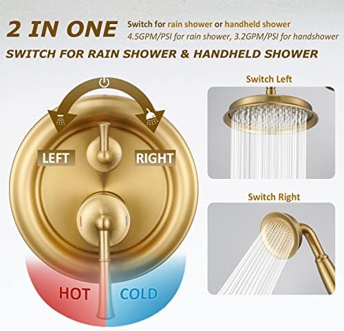 Solids Brass Roman Faucet Brushed Gold Perfect for Bathrooms