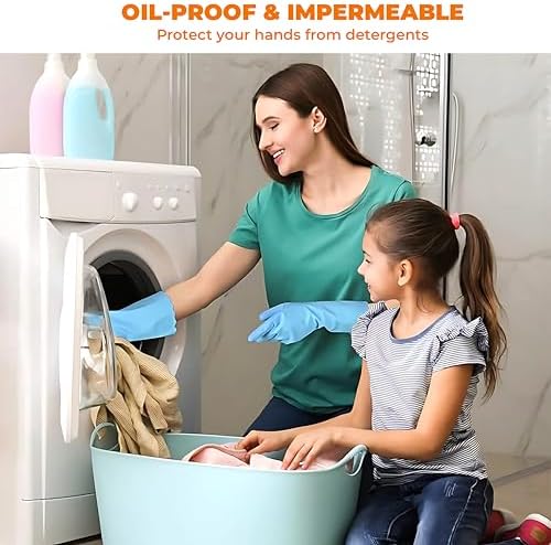 Reusable Kitchen Gloves Premium Rubber Gloves for Cleaning Bleaching and More