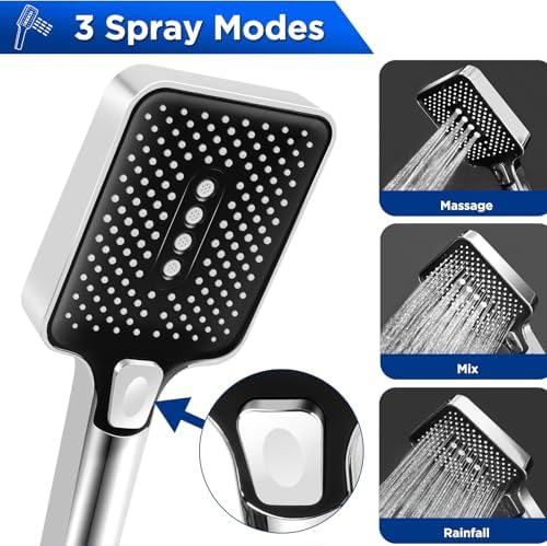 Adjustable Handheld Shower Head with 3 Modes