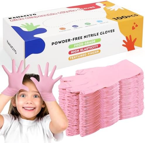 AmazonBasics Kids Nitrile Gloves 100PCS