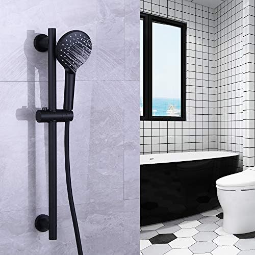 Adjustable Shower Bracket 3-Function Handheld Shower SUS 304 Black Durable Aesthetic