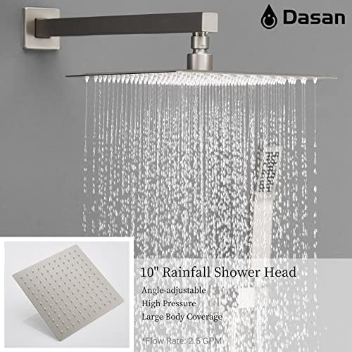Dasan Complete Tub Shower Faucet Set Versatile Durable Brushed Nickel Design