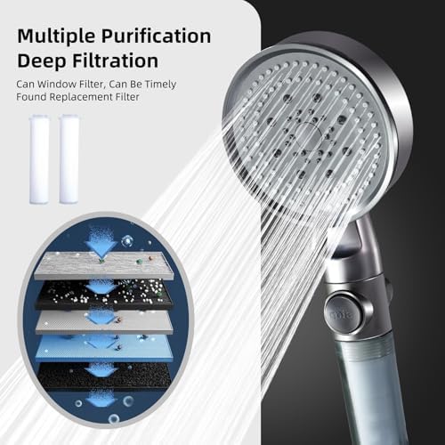 High Pressure Shower Head with Mist Mode 5 Spray Configure 59 Extendable Hose