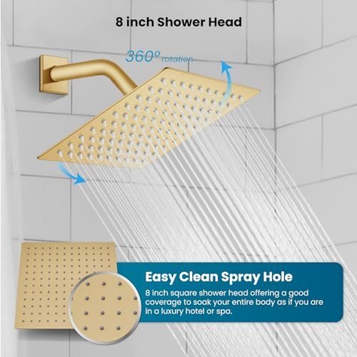 Luxurious 8-Inch Rainfall Bathroom System - Effortless Relaxation