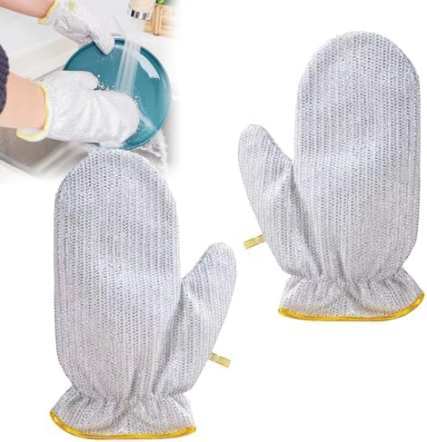 Dual Purpose Wire Dishwashing Gloves with Mesh Fabric for Efficient Cleaning