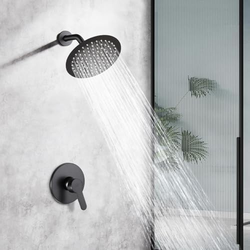 Versatile Matte Black Shower Faucet Set