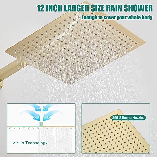 Hoimpro Shower System with Adjustable Slide Bar and Brushed Gold Finish 1