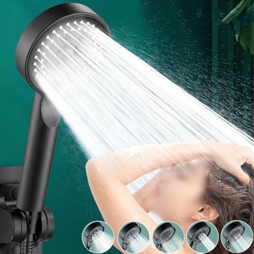 High Pressure Water Saving Handheld Shower Head with 5 Spray Settings