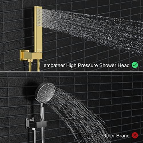 Sturdy Modern 10 Brushed Gold Shower Faucet Set