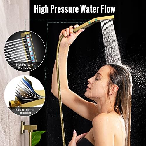 SR SUN RISE 8-Inch Rain shower system Brushed Gold