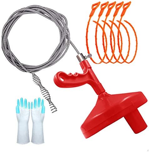 AUSAYE 25 Feet Durable Steel Plumbing Snake for Home Cleaning