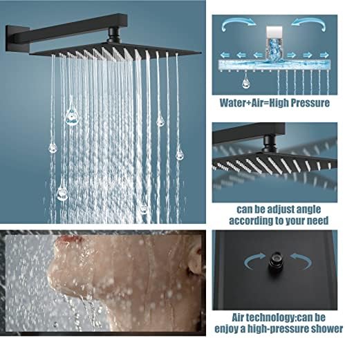 Rainfall Shower System - 3-in-1 Function Matte Black