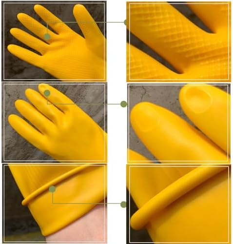 8 Pairs Reusable Cleaning Gloves Extra Thick Yellow