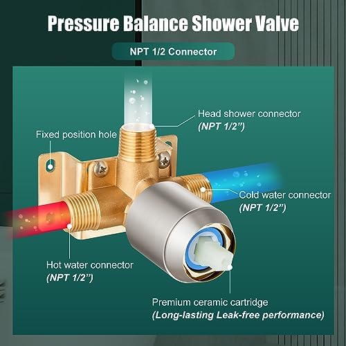 Stainless Steel Round Shower Head Set with NPT Male Valve