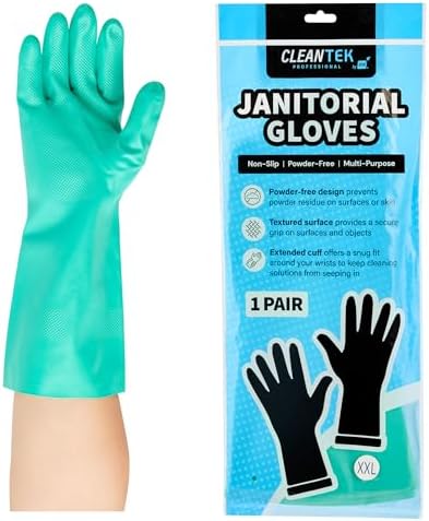 Restaurantware Clean Tek Professional 15 Mil XXL Cleaning Gloves 1 Pair