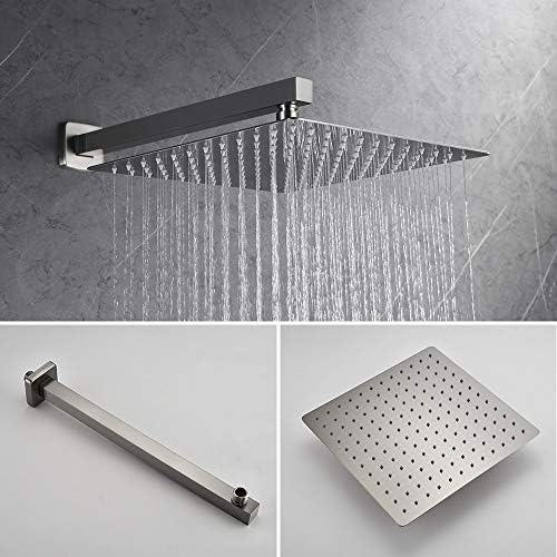 Iriber Brushed Nickel Shower System with 12 Inch Rain Shower Head